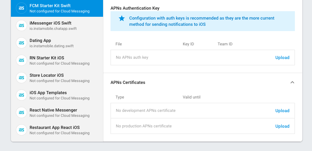 Enable Push Notification in Firebase Cloud Messaging Console