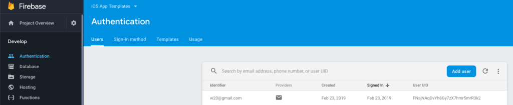 firebase auth users
